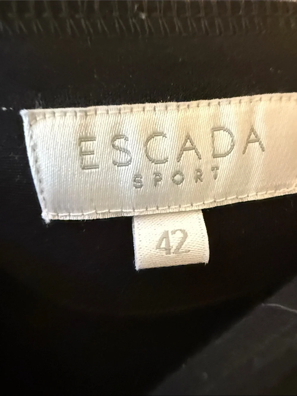 Escada Black Pencil Skirt with Cream Stripe